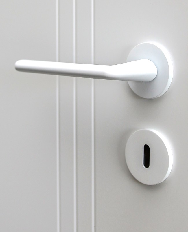 Türgriff mit Flachrosette in weiß KeyloX 105RF rund