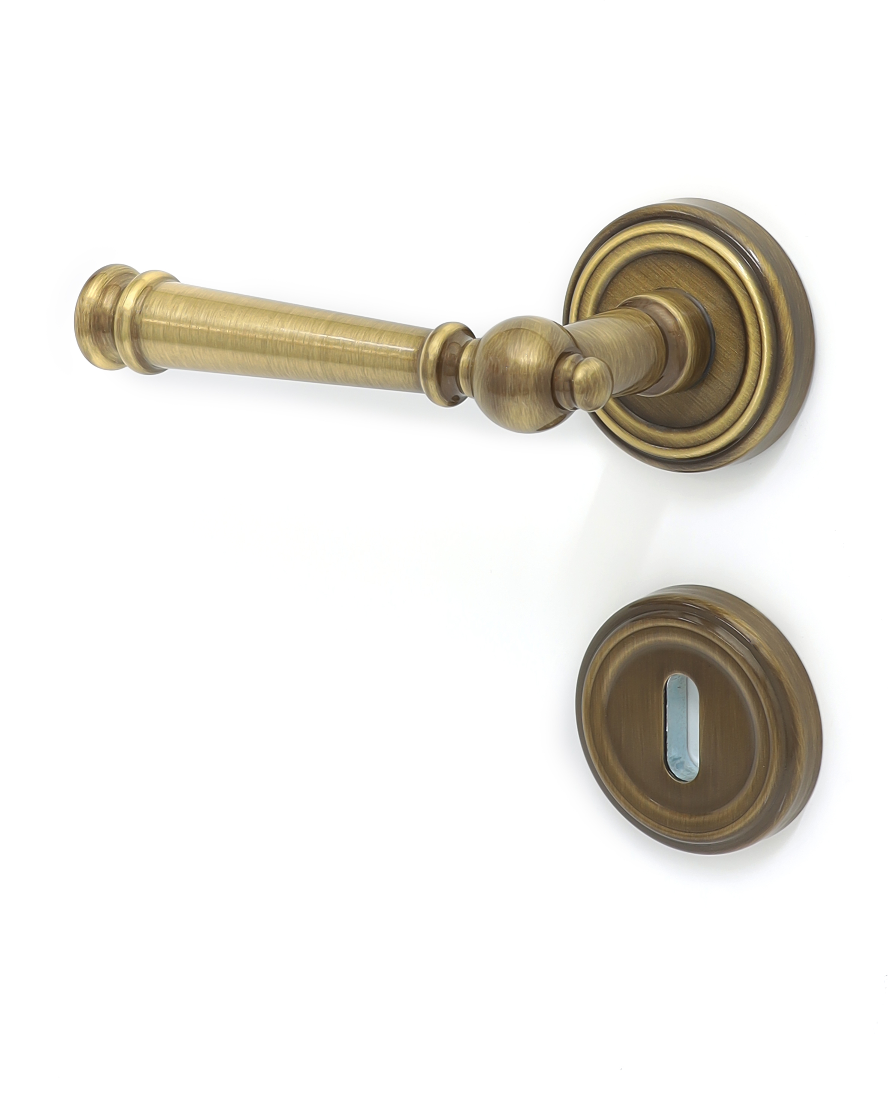 Gedotec Türgriff Zimmertür | 1 Paar Langschild-Garnitur Vintage Türbeschlag Antik Messing Brüniert – LÖFFEL | WC - Toiletten | Türklinke Für Innentüren | Design Türgarnitur Inkl. Befestigungsmaterial